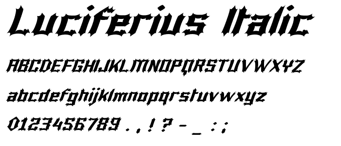 Luciferius Italic font